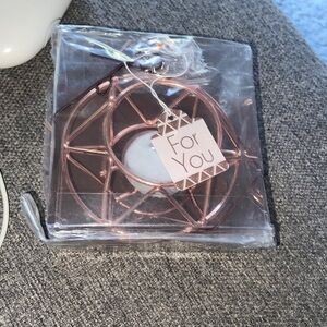 New Geometric Design Rose Gold Metal Tea Light Candle Holders T9